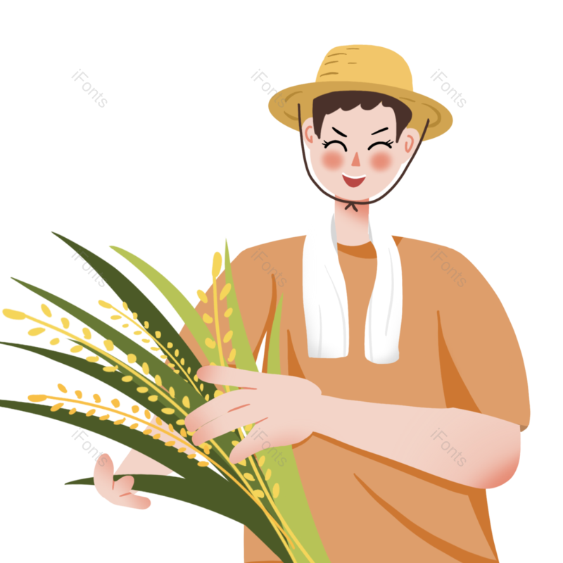 芒种图片,小满元素,丰收PNG,人物免抠素材